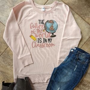 Women's teacher sweatshirt SZ large tunic length